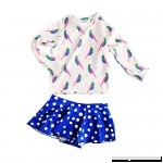 Little Girls Rash Guards Swimsuit Kids Two Pieces Bathing Suit Long Sleeve Swimwear Tankini UPF 50+ Blue B078V5BJZX